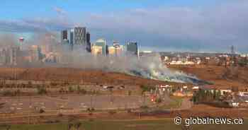 Firefighters scramble to contain large grass fire near the Calgary zoo