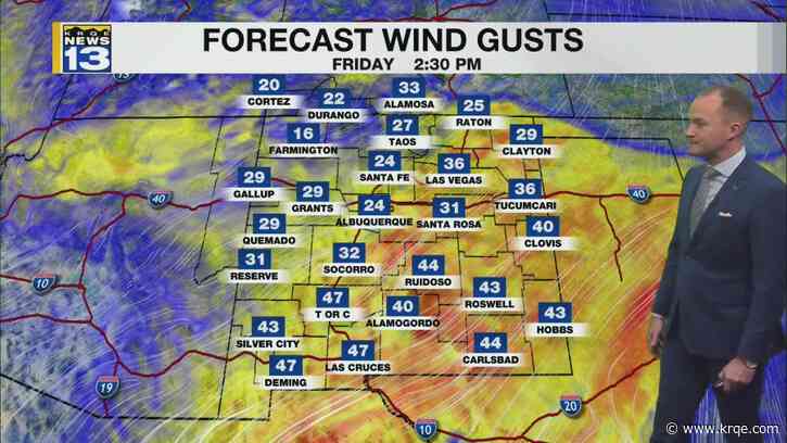 Windy weather returns Friday as rain, snow moves into New Mexico