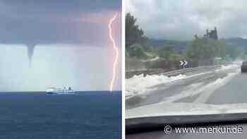 Windhose und Hagel auf Urlauber-Insel: Video zeigt Schreck-Moment für Fähre