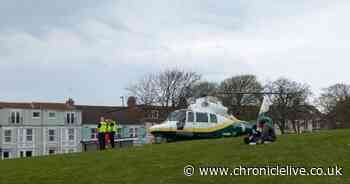 One taken to hospital as air ambulance lands in Whitley Bay
