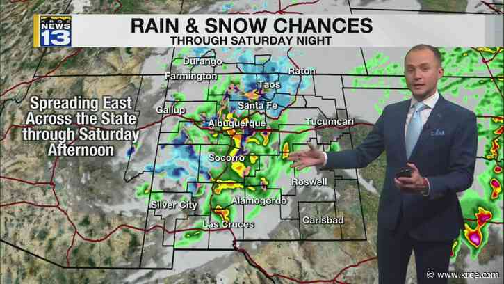 Rain and snow moves through New Mexico Saturday