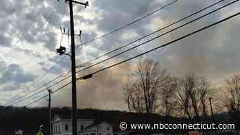 Several fire departments battle massive 90-acre brush fire in Haddam
