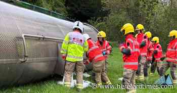 Emergency call as lorry crashes into field and overturns