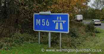 Car overturns in M56 crash as paramedics treat casualty on motorway