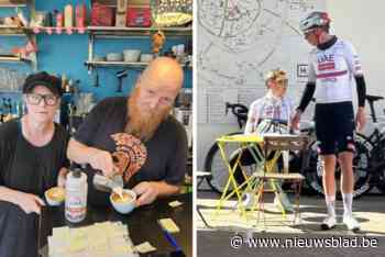 VIDEO. Wereldkampioen Tadej Pogacar en ploegmakkers houden koffiestop in hartje Hasselt: “Ze hebben onze voorraad taart flink aangevallen”