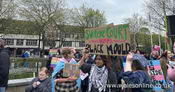 Campaigners gather in Swansea to protest Supreme Court ruling on definition of a woman