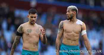 Bruno Guimaraes says sorry to Newcastle United fans as Jason Tindall taunted at Villa Park