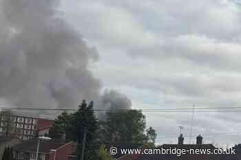 Huge fire breaks out at Cambridge caravan site with 45 firefighters attending