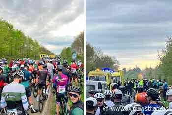 Grote valpartij bij wielerwedstrijd voor amateurs, en uiteindelijk zelfs annulatie: “Mijn nieuwe fiets van 10.000 euro is voor de vuilnisbak”