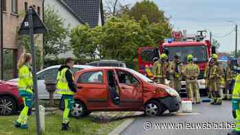 Wagen gaat over de kop en belandt in voortuin: bestuurster raakt gewond