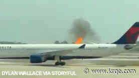 Engine of Delta aircraft carrying 282 passengers catches fire at Orlando airport, video shows