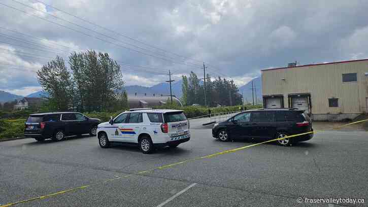 Large police presence behind old retail store on Vedder Road in Chilliwack