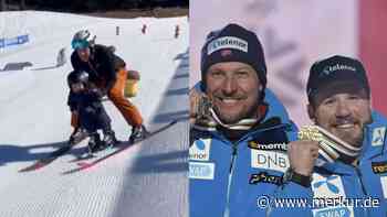 Mit 18 Monaten folgt Ski-Kleinkind bereits den Pfaden seines berühmten Vaters