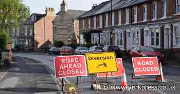 Delays on main road into York as traffic diverted through roadworks