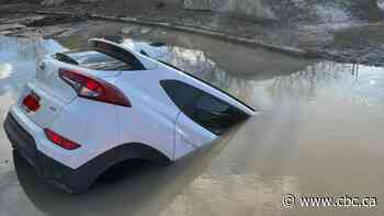 Sinkhole swallows up vehicle in Thompson over the long weekend