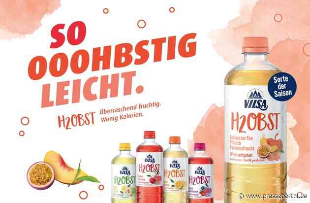 VILSA H2Obst-Range wächst um ooohbstige Sommer-Sorte: Mit VILSA H2Obst "Schwarzer Tee Pfirsich Passionsfrucht" die fruchtige Erfrischung der Saison erleben