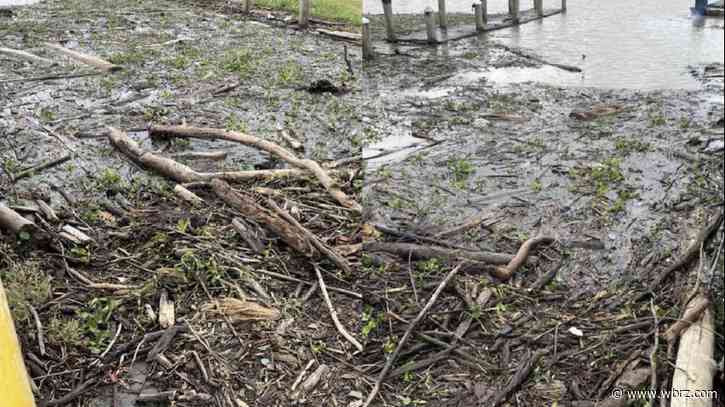 St. Mary Parish crews working to clear debris from boat ramp caused by river flooding