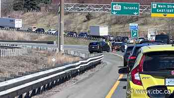 Highway 403 closure in Hamilton continues into Tuesday evening