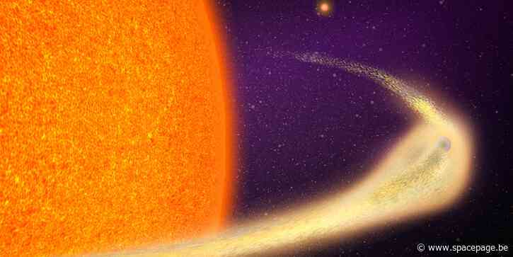 Astronomen ontdekken een planeet die snel uiteenvalt en een komeetachtige staart produceert