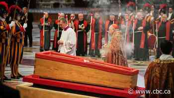 Pope Francis's body taken in procession to St. Peter's Basilica for lying in state