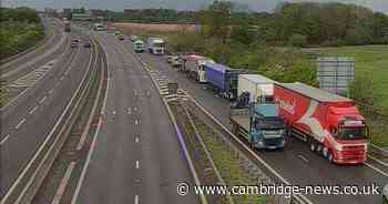 A14 Horningsea Cambridgeshire: Vehicle catches fire after fatal crash