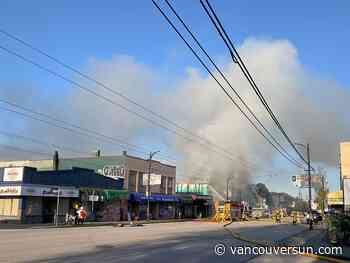 Traffic Alert: East Hastings Street closed in both directions because of fire