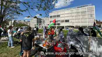 „Elbit Systems Kindermörder“: Demonstranten campen vor Rüstungskonzern in Ulm