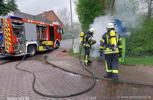 FFW Schiffdorf: Brennender Kleidercontainer sorgt für Einsatz der Feuerwehr