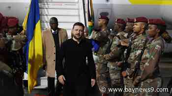 Zelenskyy says he's cutting short a visit to South Africa after Russian attacks on Kyiv