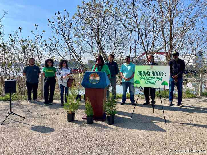 Gibson renews calls for a shadier, cooler, Bronx through tree planting ahead of Arbor Day