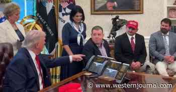 Trump Notices Picture of Biden on Veteran's Prosthetic Leg, Knows Exactly Where He Needs to Sign It