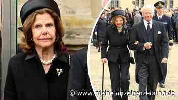 Trauernde Königin Silvia muss von König Carl Gustaf gestützt werden