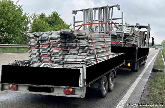 POL-OF: Deutlich überladenes Gespann: Gerüst-Anhänger verliert zwei Reifen