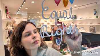 Boodschappen tegen holefobie en transfobie op veertig etalages in Genk