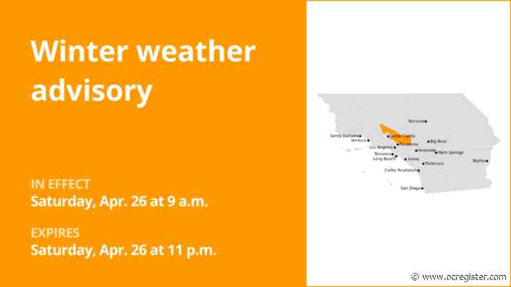Update: Winter weather advisory issued for Los Angeles County until Saturday night