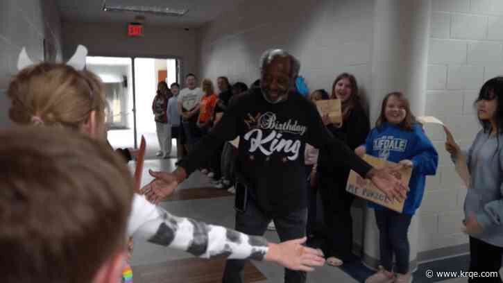 WATCH: Students, staff celebrate custodian's 80th birthday with parade