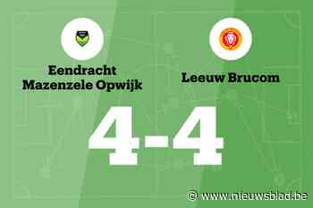 Leeuw Brucom B sleept gelijkspel uit de brand in de uitwedstrijd tegen Mazenzele Opwijk C