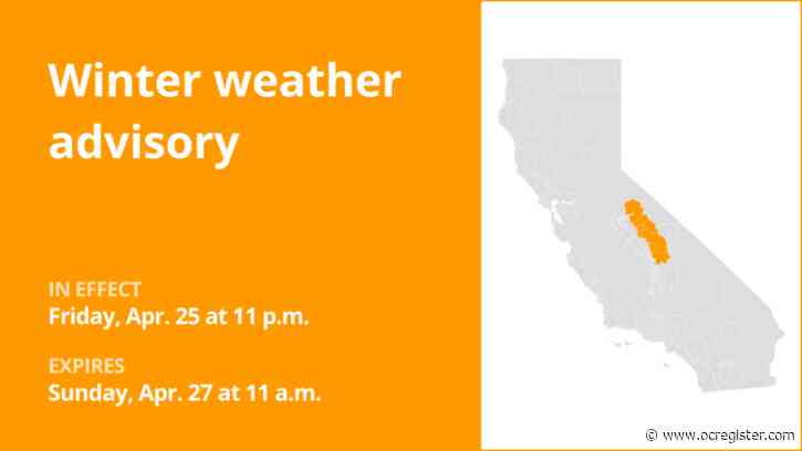 Update: Yosemite placed under a winter weather advisory until Sunday midday – could see 6 inches of snow