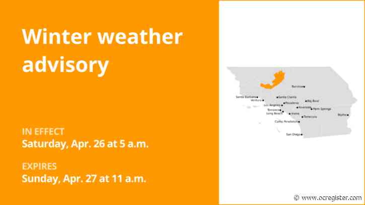 Update: Winter weather advisory issued for Los Angeles County until Sunday midday – could see 5 inches of snow