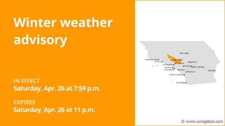 Winter weather advisory issued for Los Angeles County until Saturday night