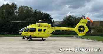 Crash closes main road in North Yorkshire – police and air ambulance on scene