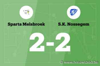 Sparta Melsbroek speelt gelijk in thuiswedstrijd tegen Nossegem B