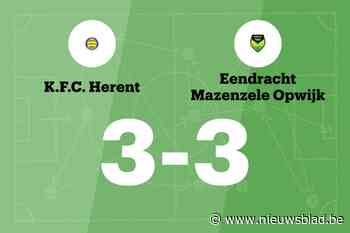 Mazenzele Opwijk sleept gelijkspel uit de brand in de uitwedstrijd tegen KFC Herent