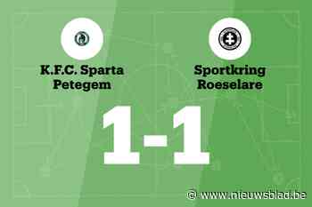 SK Roeselare speelt gelijk tegen Sparta Petegem