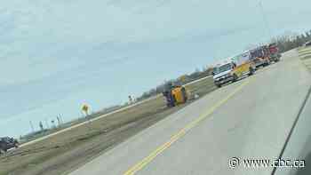 School bus rolls over on Highway 75 near Ste. Agathe