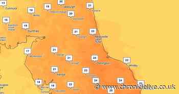 North East weather maps show where will see highest temperatures in 24C heat