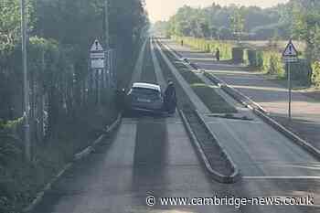 Police called to trapped car on the guided busway near Cambridge