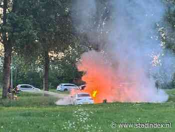 Politie zoekt gevluchte inzittenden van na crash uitgebrande auto