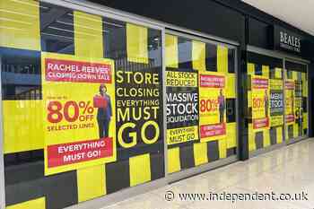 Long-running department store holds ‘Rachel Reeves closing down sale’ over Labour tax hikes