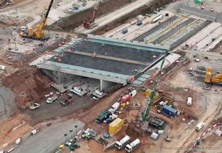 HS2 engineers finish UK’s heaviest bridge slide early